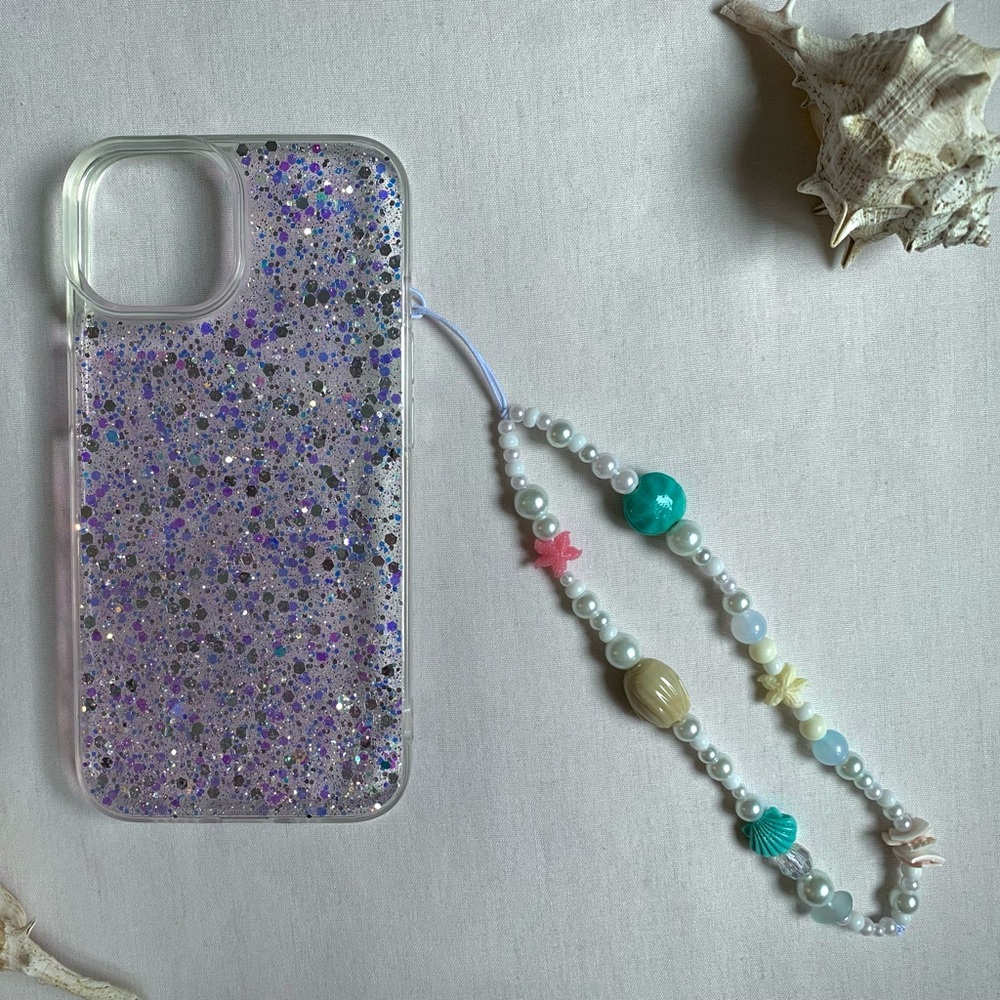 5/$20 ENTIRE SHOP CLEARANCE “Oceana” handmade beaded phone strap 🌊✨🐚
